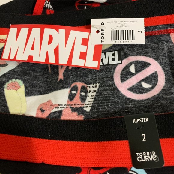 Torrid Hipster Panties Underwear Disney Marvel Deadpool Tacos Plus Size 2 18 20 - Picture 4 of 4